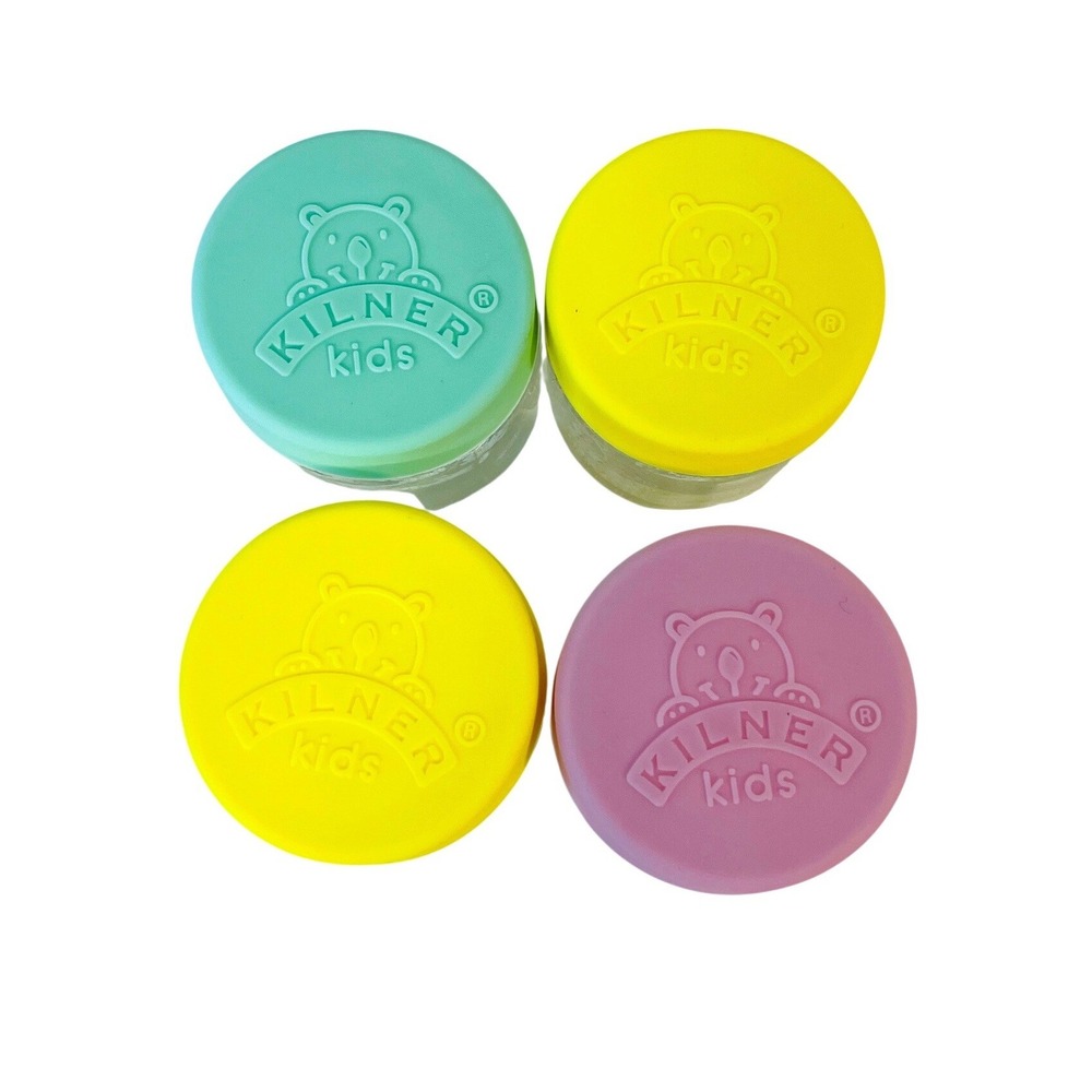 Kilner Kids Baby Food Storage Jars Glass Set of 4 3.7oz Silicone Lids BPA Free - Picture 8 of 8
